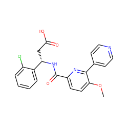 COc1ccc(C(=O)N[C@@H](CC(=O)O)c2ccccc2Cl)nc1-c1ccncc1 ZINC000261108208