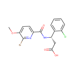 COc1ccc(C(=O)N[C@@H](CC(=O)O)c2ccccc2Cl)nc1Br ZINC000217793646