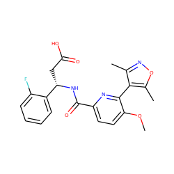 COc1ccc(C(=O)N[C@@H](CC(=O)O)c2ccccc2F)nc1-c1c(C)noc1C ZINC000203328197