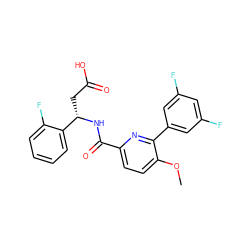 COc1ccc(C(=O)N[C@@H](CC(=O)O)c2ccccc2F)nc1-c1cc(F)cc(F)c1 ZINC000261113639