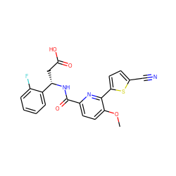 COc1ccc(C(=O)N[C@@H](CC(=O)O)c2ccccc2F)nc1-c1ccc(C#N)s1 ZINC000261190785