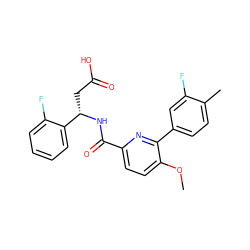 COc1ccc(C(=O)N[C@@H](CC(=O)O)c2ccccc2F)nc1-c1ccc(C)c(F)c1 ZINC000261147816