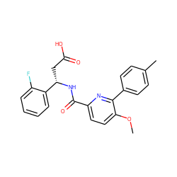 COc1ccc(C(=O)N[C@@H](CC(=O)O)c2ccccc2F)nc1-c1ccc(C)cc1 ZINC000261150458