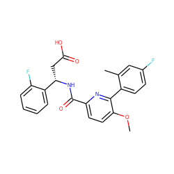 COc1ccc(C(=O)N[C@@H](CC(=O)O)c2ccccc2F)nc1-c1ccc(F)cc1C ZINC000203328186