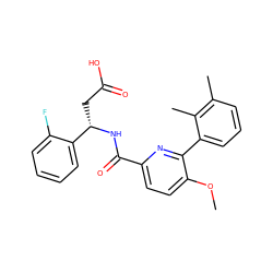 COc1ccc(C(=O)N[C@@H](CC(=O)O)c2ccccc2F)nc1-c1cccc(C)c1C ZINC000203895961