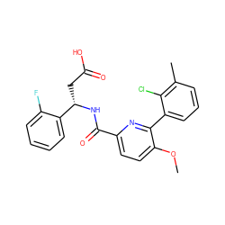 COc1ccc(C(=O)N[C@@H](CC(=O)O)c2ccccc2F)nc1-c1cccc(C)c1Cl ZINC000203894630