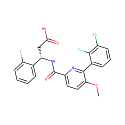 COc1ccc(C(=O)N[C@@H](CC(=O)O)c2ccccc2F)nc1-c1cccc(Cl)c1F ZINC000203881021