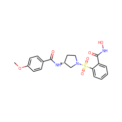 COc1ccc(C(=O)N[C@@H]2CCN(S(=O)(=O)c3ccccc3C(=O)NO)C2)cc1 ZINC000026721698