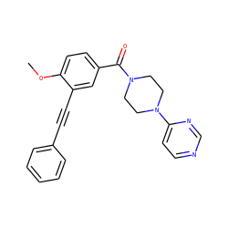 COc1ccc(C(=O)N2CCN(c3ccncn3)CC2)cc1C#Cc1ccccc1 ZINC000066252034