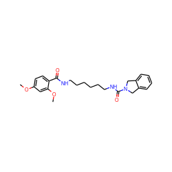 COc1ccc(C(=O)NCCCCCCNC(=O)N2Cc3ccccc3C2)c(OC)c1 ZINC000167172481