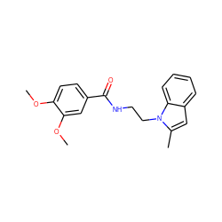 COc1ccc(C(=O)NCCn2c(C)cc3ccccc32)cc1OC ZINC000000427903
