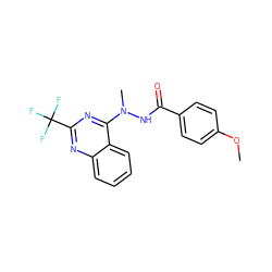 COc1ccc(C(=O)NN(C)c2nc(C(F)(F)F)nc3ccccc23)cc1 ZINC000003104618