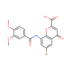 COc1ccc(C(=O)Nc2cc(Br)cc3c(=O)cc(C(=O)O)oc23)cc1OC ZINC000096271885