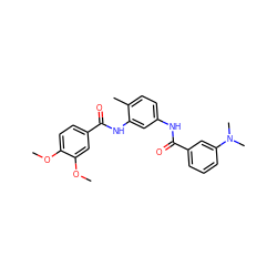 COc1ccc(C(=O)Nc2cc(NC(=O)c3cccc(N(C)C)c3)ccc2C)cc1OC ZINC000028386266