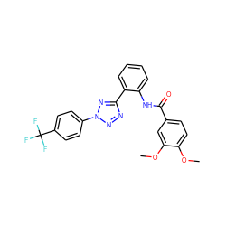 COc1ccc(C(=O)Nc2ccccc2-c2nnn(-c3ccc(C(F)(F)F)cc3)n2)cc1OC ZINC000299852323