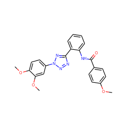 COc1ccc(C(=O)Nc2ccccc2-c2nnn(-c3ccc(OC)c(OC)c3)n2)cc1 ZINC001772633488