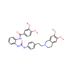 COc1ccc(C(=O)Nc2ccccc2NC(=O)Nc2ccc(CCN3CCc4cc(OC)c(OC)cc4C3)cc2)cc1OC ZINC000049762133