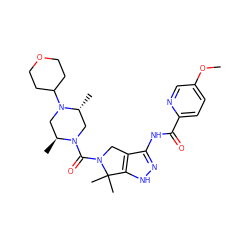 COc1ccc(C(=O)Nc2n[nH]c3c2CN(C(=O)N2C[C@@H](C)N(C4CCOCC4)C[C@@H]2C)C3(C)C)nc1 ZINC000114182476