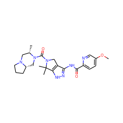 COc1ccc(C(=O)Nc2n[nH]c3c2CN(C(=O)N2C[C@@H]4CCCN4C[C@@H]2C)C3(C)C)nc1 ZINC000114182324