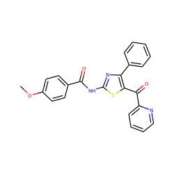 COc1ccc(C(=O)Nc2nc(-c3ccccc3)c(C(=O)c3ccccn3)s2)cc1 ZINC000096927342