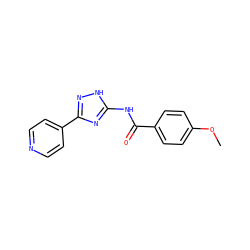 COc1ccc(C(=O)Nc2nc(-c3ccncc3)n[nH]2)cc1 ZINC000016995867