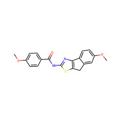 COc1ccc(C(=O)Nc2nc3c(s2)Cc2cc(OC)ccc2-3)cc1 ZINC000003651691