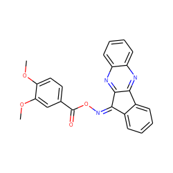 COc1ccc(C(=O)O/N=C2/c3ccccc3-c3nc4ccccc4nc32)cc1OC ZINC000002189982