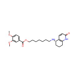 COc1ccc(C(=O)OCCCCCCCN[C@H]2CCCc3[nH]c(=O)ccc32)cc1OC ZINC000095583751
