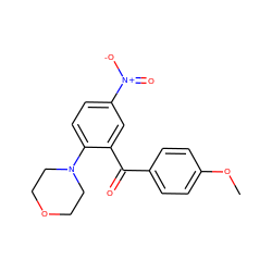 COc1ccc(C(=O)c2cc([N+](=O)[O-])ccc2N2CCOCC2)cc1 ZINC000004819030