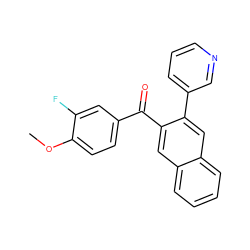 COc1ccc(C(=O)c2cc3ccccc3cc2-c2cccnc2)cc1F ZINC000040976995