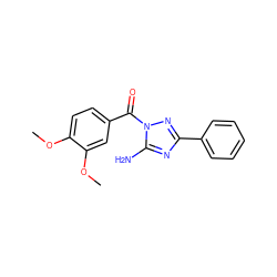 COc1ccc(C(=O)n2nc(-c3ccccc3)nc2N)cc1OC ZINC000000616457