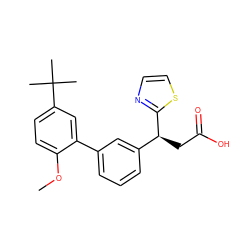 COc1ccc(C(C)(C)C)cc1-c1cccc([C@H](CC(=O)O)c2nccs2)c1 ZINC000219417305