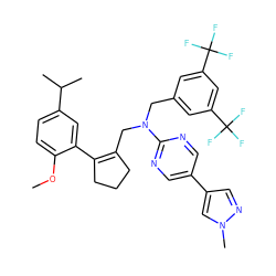 COc1ccc(C(C)C)cc1C1=C(CN(Cc2cc(C(F)(F)F)cc(C(F)(F)F)c2)c2ncc(-c3cnn(C)c3)cn2)CCC1 ZINC001772627206