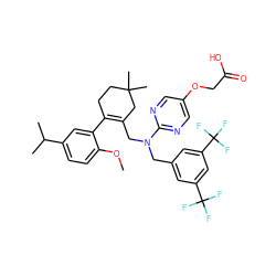 COc1ccc(C(C)C)cc1C1=C(CN(Cc2cc(C(F)(F)F)cc(C(F)(F)F)c2)c2ncc(OCC(=O)O)cn2)CC(C)(C)CC1 ZINC001772573213