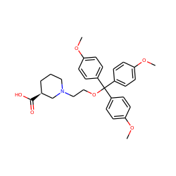 COc1ccc(C(OCCN2CCC[C@H](C(=O)O)C2)(c2ccc(OC)cc2)c2ccc(OC)cc2)cc1 ZINC000003995954