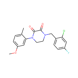 COc1ccc(C)c(N2CCN(Cc3ccc(F)cc3Cl)C(=O)C2=O)c1 ZINC000095565367