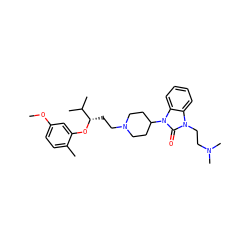 COc1ccc(C)c(O[C@@H](CCN2CCC(n3c(=O)n(CCN(C)C)c4ccccc43)CC2)C(C)C)c1 ZINC000028874800