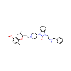 COc1ccc(C)c(O[C@@H](CCN2CCC(n3c(=O)n(CCN(C)Cc4ccccc4)c4ccccc43)CC2)C(C)C)c1 ZINC000028874809