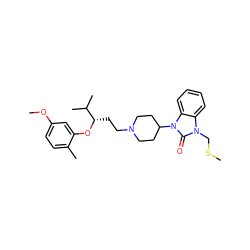 COc1ccc(C)c(O[C@@H](CCN2CCC(n3c(=O)n(CSC)c4ccccc43)CC2)C(C)C)c1 ZINC000028874758