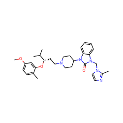 COc1ccc(C)c(O[C@@H](CCN2CCC(n3c(=O)n(Cn4ccnc4C)c4ccccc43)CC2)C(C)C)c1 ZINC000029063577