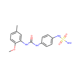 COc1ccc(C)cc1NC(=O)Nc1ccc(NS(N)(=O)=O)cc1 ZINC000095591272