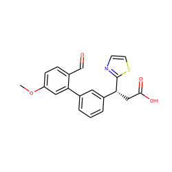 COc1ccc(C=O)c(-c2cccc([C@@H](CC(=O)O)c3nccs3)c2)c1 ZINC001772585676