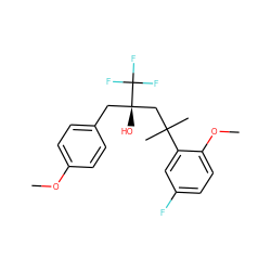 COc1ccc(C[C@@](O)(CC(C)(C)c2cc(F)ccc2OC)C(F)(F)F)cc1 ZINC000028862370