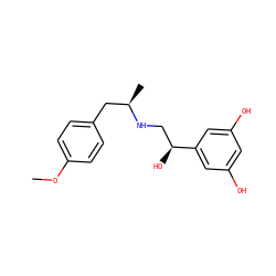 COc1ccc(C[C@@H](C)NC[C@H](O)c2cc(O)cc(O)c2)cc1 ZINC000028652126