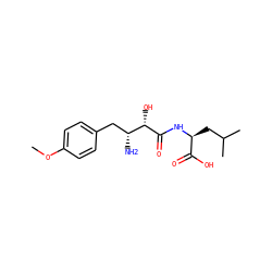 COc1ccc(C[C@@H](N)[C@H](O)C(=O)N[C@@H](CC(C)C)C(=O)O)cc1 ZINC000039346749