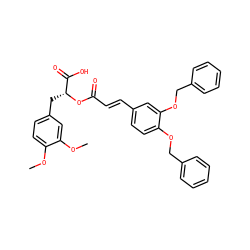 COc1ccc(C[C@@H](OC(=O)/C=C/c2ccc(OCc3ccccc3)c(OCc3ccccc3)c2)C(=O)O)cc1OC ZINC000095586996