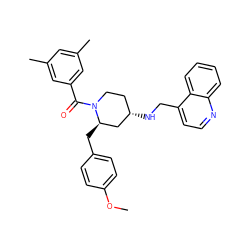 COc1ccc(C[C@@H]2C[C@@H](NCc3ccnc4ccccc34)CCN2C(=O)c2cc(C)cc(C)c2)cc1 ZINC000026834254