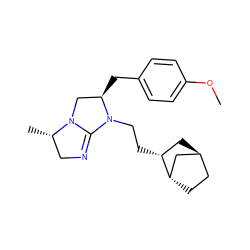 COc1ccc(C[C@@H]2CN3C(=NC[C@@H]3C)N2CC[C@@H]2C[C@H]3CC[C@H]2C3)cc1 ZINC000253793122