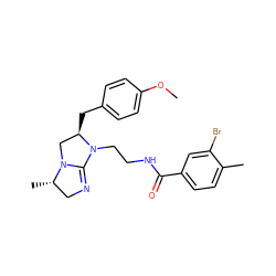 COc1ccc(C[C@@H]2CN3C(=NC[C@@H]3C)N2CCNC(=O)c2ccc(C)c(Br)c2)cc1 ZINC000013545683