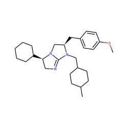 COc1ccc(C[C@@H]2CN3C(=NC[C@H]3C3CCCCC3)N2CC2CCC(C)CC2)cc1 ZINC000027211738